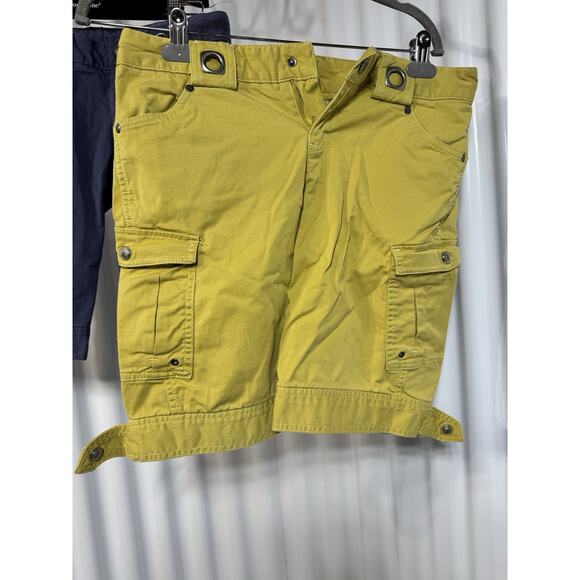 Athleta 2 Pair Women Shorts Size 4 Hiking Walking 1. Mustard Yellow 2. Blue - Picture 1 of 9